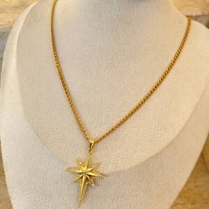 Home the golden "north star" necklace