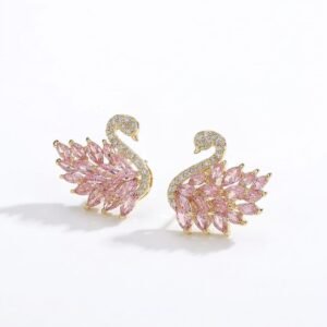swan crystal earrings – elegant feminine design